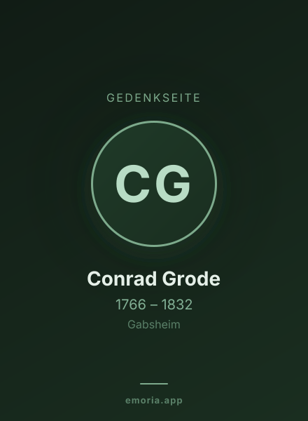 Gedenkportrait von Conrad Grode