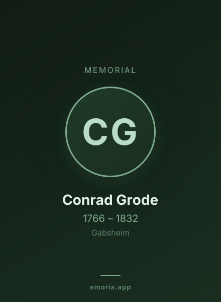 Memorial portrait of Conrad Grode