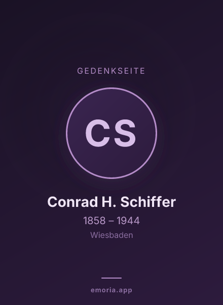 Gedenkportrait von Conrad H. Schiffer