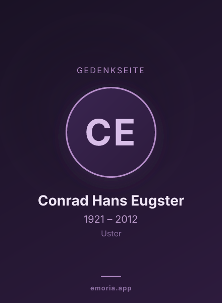 Gedenkportrait von Conrad Hans Eugster