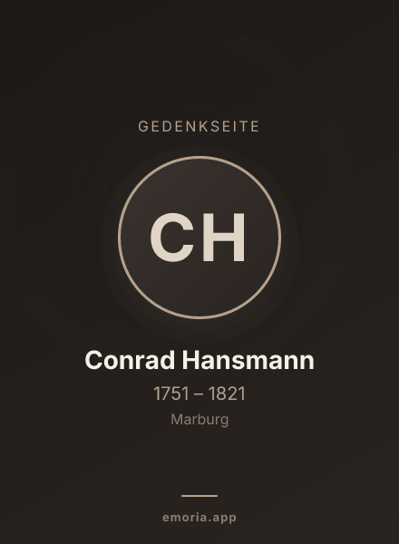 Gedenkportrait von Conrad Hansmann