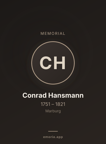 Memorial portrait of Conrad Hansmann