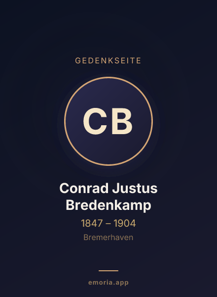 Gedenkportrait von Conrad Justus Bredenkamp