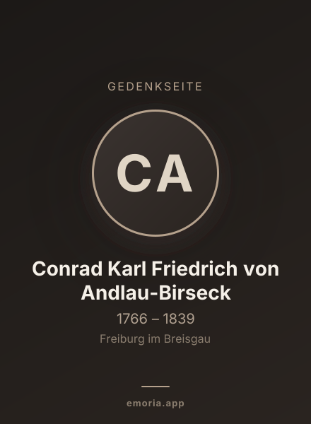 Gedenkportrait von Conrad Karl Friedrich von Andlau-Birseck