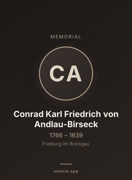 Memorial portrait of Conrad Karl Friedrich von Andlau-Birseck