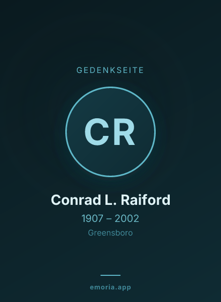Gedenkportrait von Conrad L. Raiford