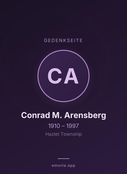 Gedenkportrait von Conrad M. Arensberg
