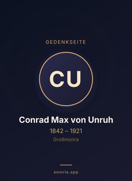 Gedenkportrait von Conrad Max von Unruh