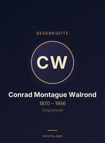 Gedenkportrait von Conrad Montague Walrond