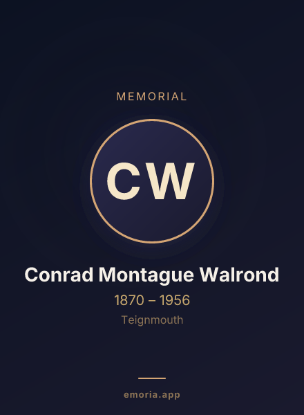Memorial portrait of Conrad Montague Walrond