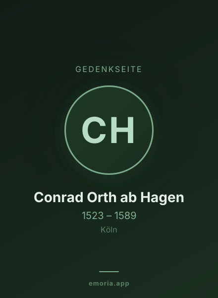 Gedenkportrait von Conrad Orth ab Hagen