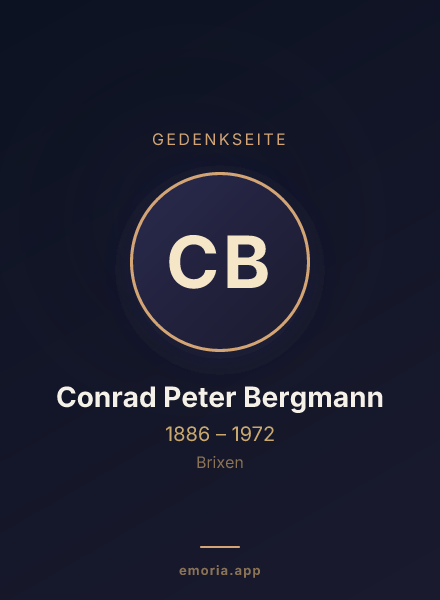Gedenkportrait von Conrad Peter Bergmann