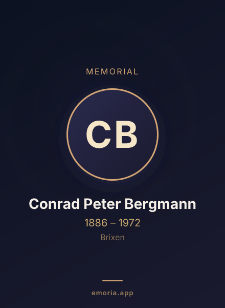 Memorial portrait of Conrad Peter Bergmann