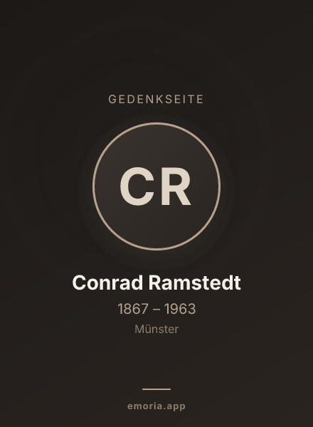 Gedenkportrait von Conrad Ramstedt