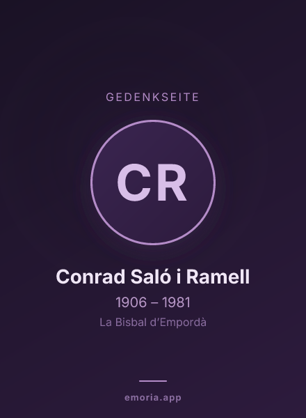 Gedenkportrait von Conrad Saló i Ramell