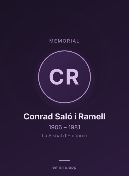 Memorial portrait of Conrad Saló i Ramell