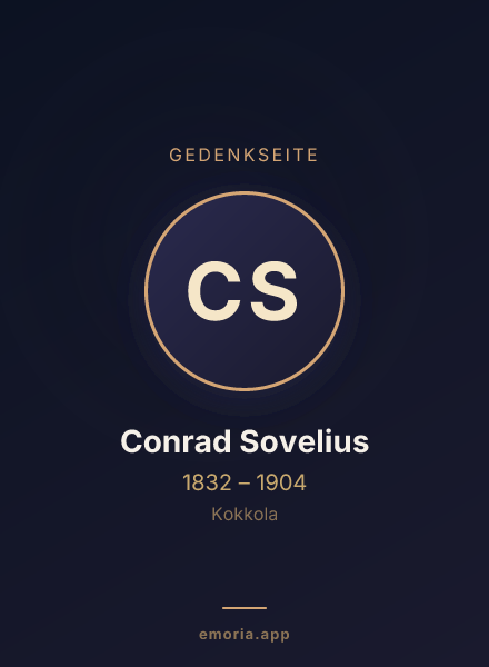 Gedenkportrait von Conrad Sovelius