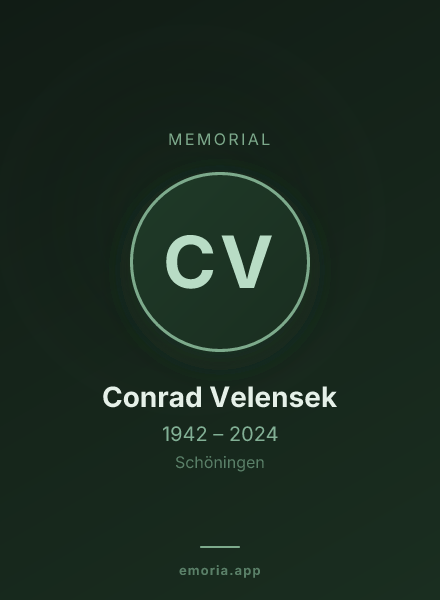 Memorial portrait of Conrad Velensek