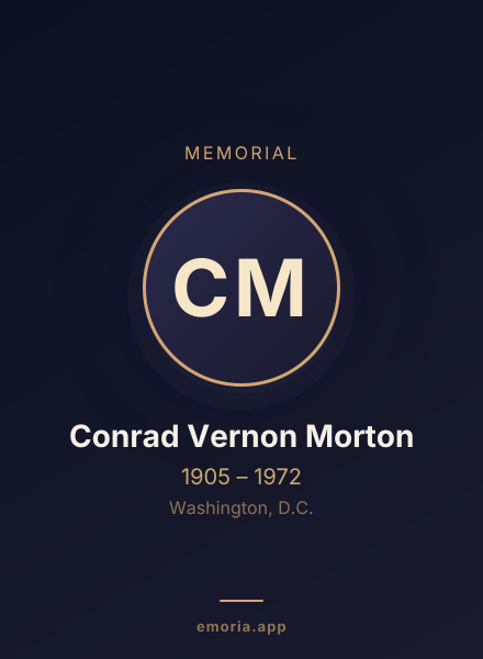 Memorial portrait of Conrad Vernon Morton