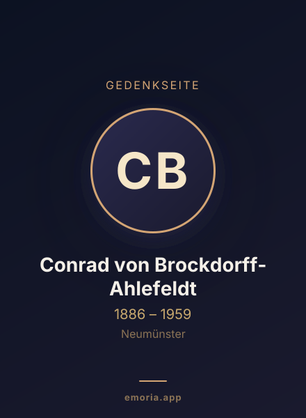 Gedenkportrait von Conrad von Brockdorff-Ahlefeldt