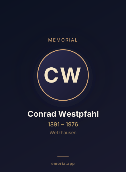 Memorial portrait of Conrad Westpfahl