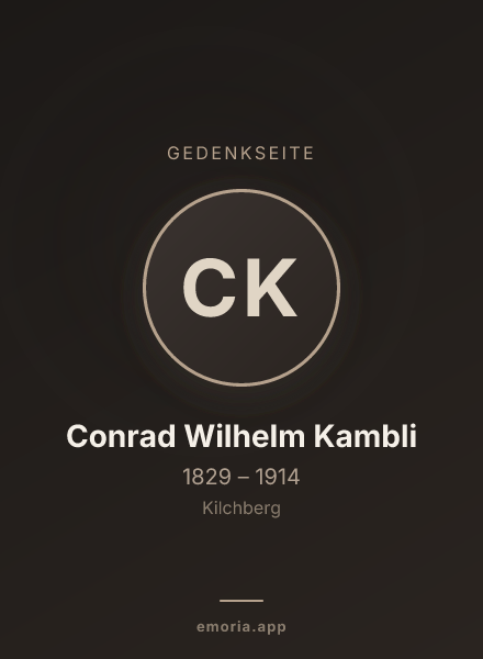 Gedenkportrait von Conrad Wilhelm Kambli