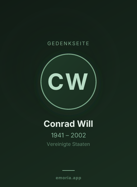 Gedenkportrait von Conrad Will