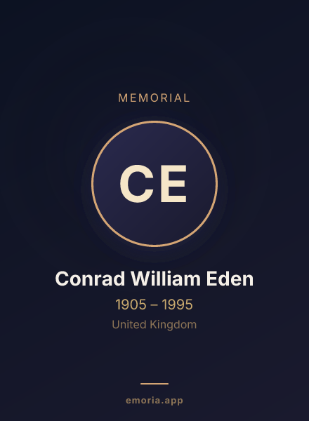 Memorial portrait of Conrad William Eden
