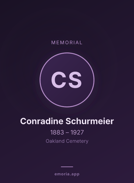 Memorial portrait of Conradine Schurmeier