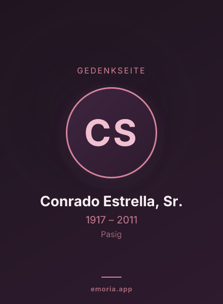 Gedenkportrait von Conrado Estrella, Sr.
