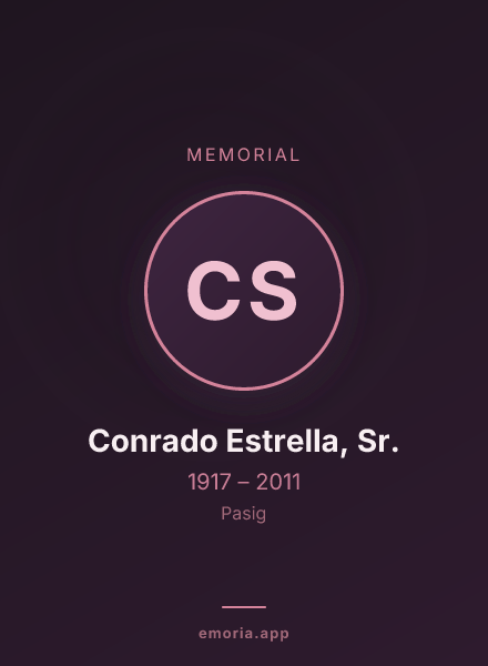 Memorial portrait of Conrado Estrella, Sr.