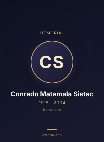 Memorial portrait of Conrado Matamala Sistac