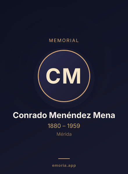 Memorial portrait of Conrado Menéndez Mena