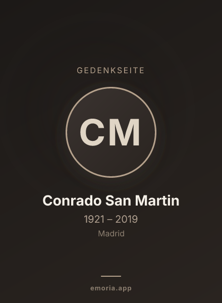 Gedenkportrait von Conrado San Martin