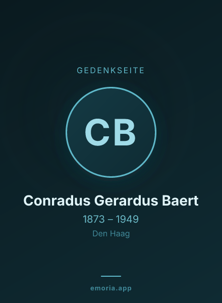 Gedenkportrait von Conradus Gerardus Baert