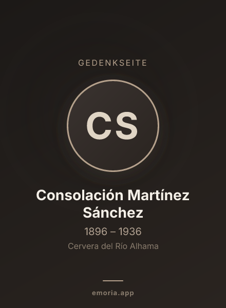 Gedenkportrait von Consolación Martínez Sánchez