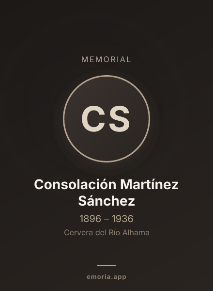 Memorial portrait of Consolación Martínez Sánchez