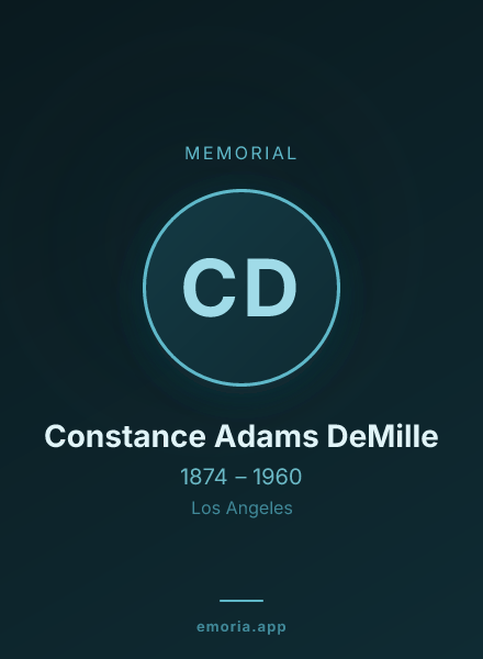 Memorial portrait of Constance Adams DeMille