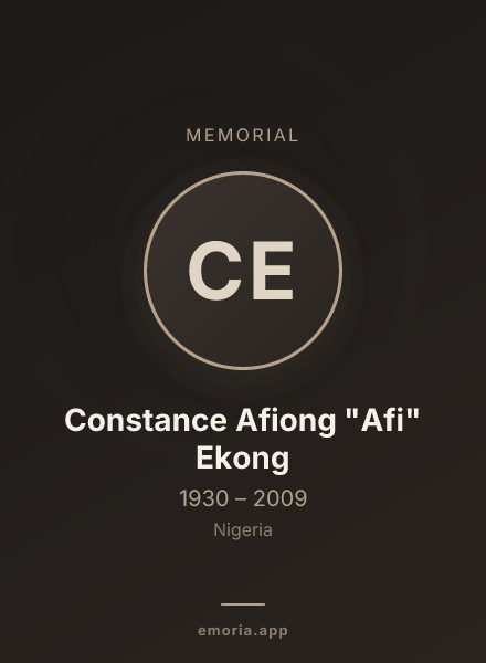 Memorial portrait of Constance Afiong "Afi" Ekong