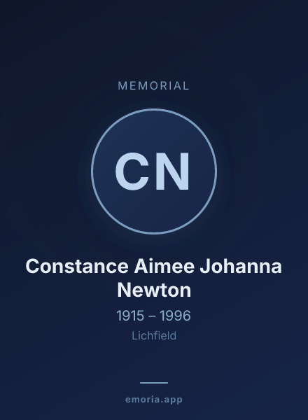 Memorial portrait of Constance Aimee Johanna Newton