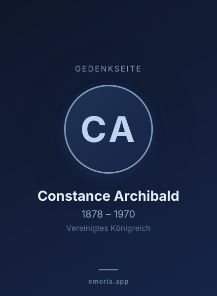 Gedenkportrait von Constance Archibald