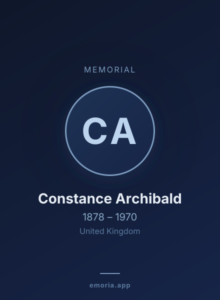 Memorial portrait of Constance Archibald