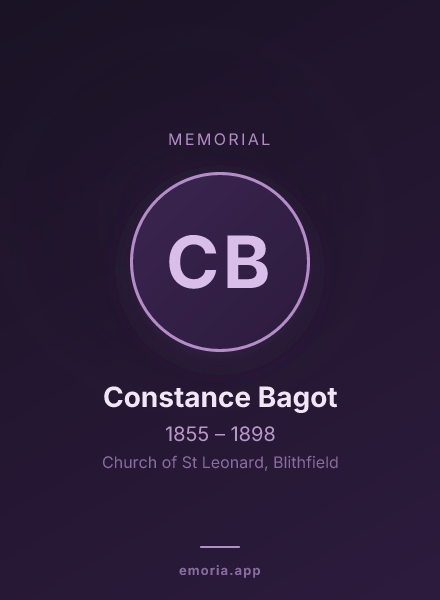 Memorial portrait of Constance Bagot