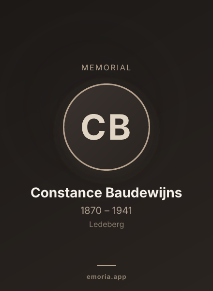 Memorial portrait of Constance Baudewijns