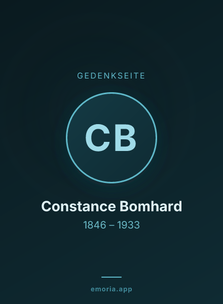 Gedenkportrait von Constance Bomhard