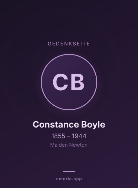 Gedenkportrait von Constance Boyle