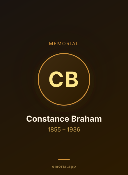 Memorial portrait of Constance Braham