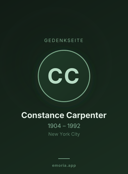 Gedenkportrait von Constance Carpenter