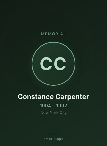 Memorial portrait of Constance Carpenter