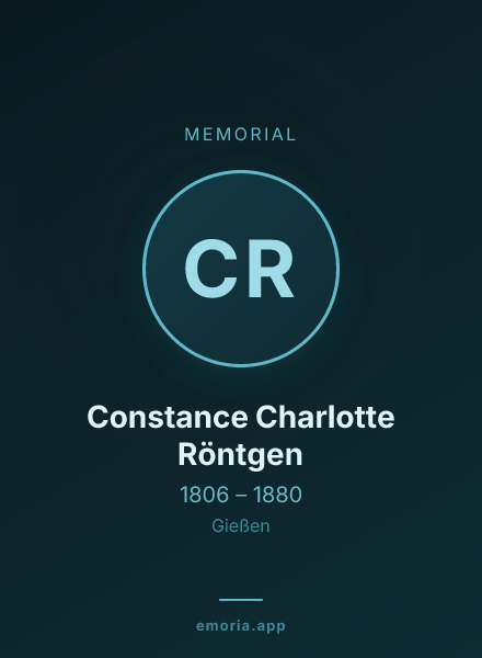 Memorial portrait of Constance Charlotte Röntgen